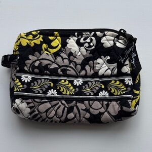 Vera Bradley Black, Yellow, and Gray Floral Cosmetic Bag